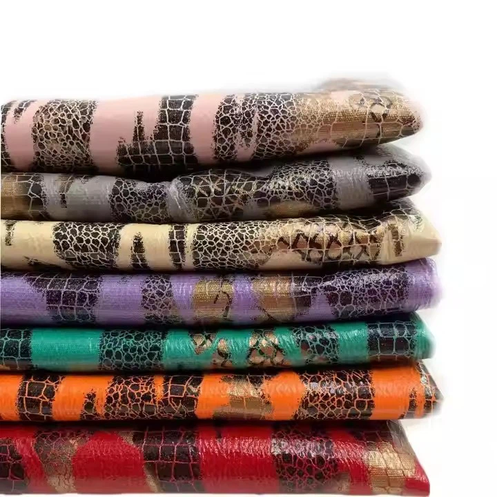 Abstract Giraffe Skin Pattern Transfer Animal Foil Print Soft Oil Leather For Garment Clothing Shoes Bags