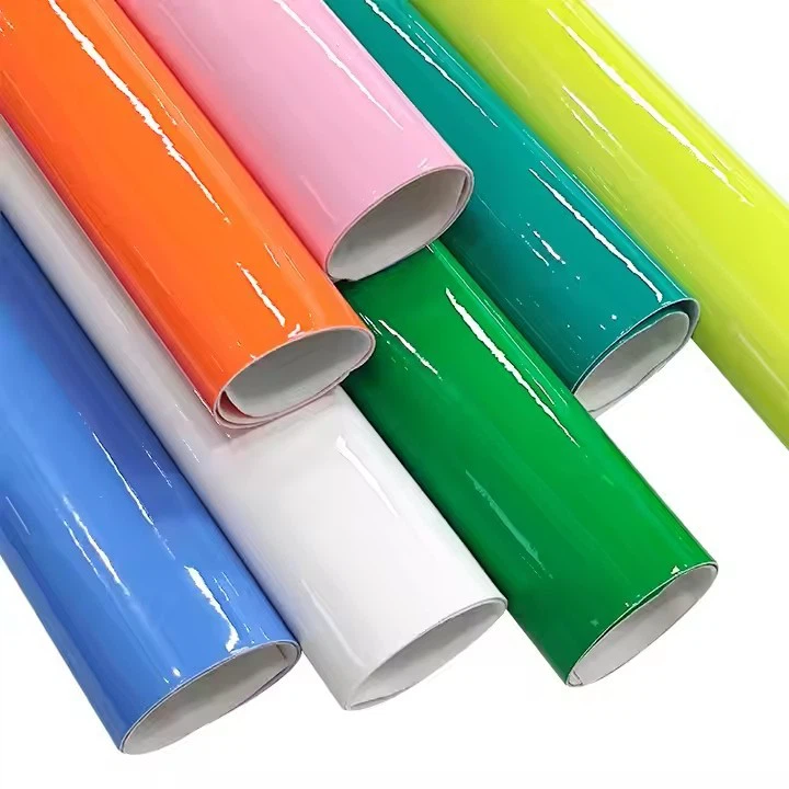 Super Shiny Mirror Solid Color Faux Leather Fabric Synthetic Leather For Diy Making Bag Shoes Crafts